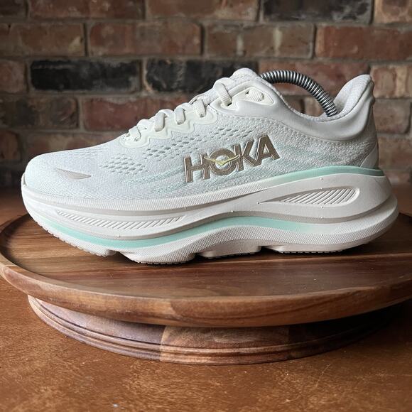 Hoka One One Shoes - Hoka Bondi 9 Truffle Salt Sea Glass Road Running Shoes Sneakers Women's 6.5 Wide
